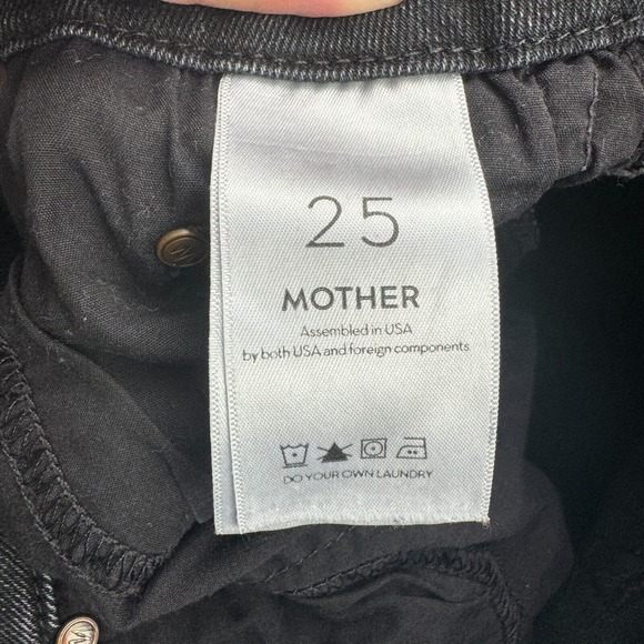 MOTHER High Waisted Looker Ankle Fray Denim Jeans Womens Size 25 Black - Picture 7 of 11